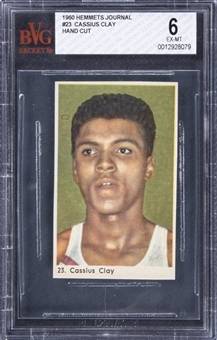 1960 Hemmets Journal #23 Cassius Clay, Hand Cut Rookie Card – BVG EX-MT 6